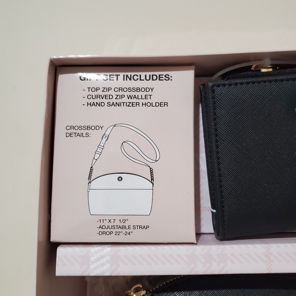 Anne Klein Gift Set Top Zip Crossbody, Curved Zip Wallet, Hand Sanitizer… - Picture 6 of 7